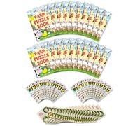 Anila's Assortment of 20 Farm Themed Activity Books with colouring & Puzzles, 20 Sheets of Stickers & 20 Pencils, Children Birthday Party Favours Bag Fillers, School Classrooms.