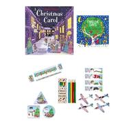 Anila's Christmas Activity Collection with 2 Activity Books, Stationery Set, 1 Puzzle Maze, 1 Glider & A Set of Anila's Mini Colouring Pencils. (Ideal for Children aged 3-8) (SET 10)