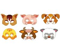 Anila's Complete Farm Animals Themed 10 Party Bag Fillers & Favours - Set of 12 Farm Animals Card Masks. (Ideal for Children Aged 4-8)