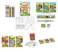 Anila's Complete Farm Animals Themed 10 Party Bag Fillers & Party Favours - Pencils, Colouring Books, Notebooks, Stationery, & Playing Cards. (Ideal for Children Aged 3-8)