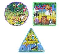Anilas Complete Jungle Themed 10 Party Bag Fillers & Party Favours - 10 Assorted Mini Jungle Mazes. (Ideal for Children Aged 3-8)