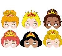 Anila's Complete Princess Themed 10 Party Bag Fillers & Favours - Set of 12 Princess Card Masks. (Ideal for Children Aged 4-8)