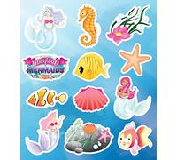 Anila's Complete SeaLife & Mermaid Themed 10 Party Bag Fillers & Party Favours - 10 Sheets of Mermaid Stickers. (Ideal for Children Aged 3-8)