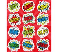 Anila's Complete Superhero Themed 10 Party Bag Fillers & Favours - 10 Sheets of Comic Impact Stickers. (Ideal for Children Aged 3-8)