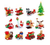 Anila's Construction Building Bricks Sets - 12 Christmas Blocks Sets that are individually boxed. Comes with 30 Assorted Individual Stickers.
