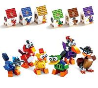 Anila's Construction Building Bricks Sets - 6 Bird Blocks Sets that are individually boxed. Comes with 30 Assorted Individual Stickers.