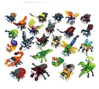 Anila's Construction Building Bricks Sets - 6 Insect Blocks Sets that are individually boxed. Comes with 30 Assorted Individual Stickers.