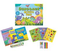 Anila's Dinosaur Activity Pack with Colouring Books, Sticker book, Stationery Set, Colouring Pencils & 100 Reusable Stickers.(Perfect for children aged 3-8).