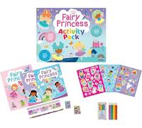 Anila's Fairy Princess Activity Pack with Colouring Books, Sticker book, Stationery Set, Colouring Pencils & 100 Reusable Stickers.(Perfect for children aged 3-8).