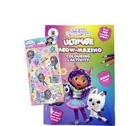 Anila's Gabby's Dollhouse Colouring & Activity Book, 24 Pages (48 Sides) with 100+ Reusable Stickers, Plus Extra Sticker Sheet, 29.7 x 21 cm.
