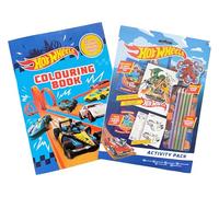 Anila's Hot Wheels Activity Set, Colouring Book with 32 Pages, Activity Pad, Metallic Pencils and Sticker Sheet