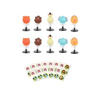 Anila's Jungle Animal Jump-ups, Set of 12, 5-6cm, Party Bag Fillers with Sticker Sheets, Assorted Animal Designs.