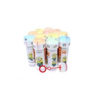 Anila's Minions Bubble Tubs with Wands, 60ml Solution & Maze Lid, Set of 12, Party Bag Fillers & Favours, Ages 3+