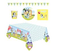 Anila's Party Set Bluey, 38-Piece Set, Plates, Cups, Napkins, Disposable Tableware, Tableware Set
