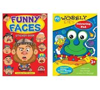 Anila's Set of 2 Books: Boys Funny Faces Sticker Book by Anila's and Christmas Make a Face Sticker Book by Eurowrap. Ideal for Children Aged 3-8