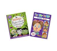 Anilas Set of 2 Books: Funny Faces Sticker Book by Anilas & Halloween Make a Face Sticker Book by Eurowrap. Ideal for Children Aged 3-8.