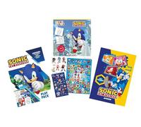 Anila's Sonic the Hedgehog Kids Activity Bundle - Mega Sticker Pack, Colouring Book with Stickers, Mini Colouring Book & Play Pack | Sonic Gift Set for Ages 3-8