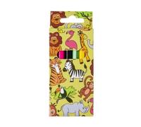 Anila's Themed Mini Colouring Pencils Stickers for Party Bag Fillers & Favours for Kids - 10 Boxes of 6 Jungle Pencils & 10 Individual Jungle Stickers.