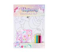 Anila's Unicorn Colouring Set with 8 Colouring Sheets, 6 mini Colouring Pencils and 1 Sticker Sheet, 21 x 30cm.