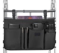 ANILD Walker Duffle Bag for Folding Walker with Cup Holder Walker Storage Bag Hand Free Walker Organizer for Walkers, Roller Walkers, Wheelchairs, and Scooters, Black, Rustic