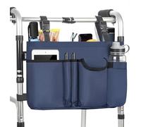 ANILD Walker Duffle Bag for Folding Walker with Cup Holder Walker Storage Bag Hand Free Walker Organizer for walkers, roller walkers, wheelchairs, and scooters., Dark blue, Rustic