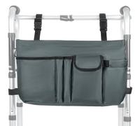 ANILD Walker Duffle Bag for Folding Walker with Cup Holder Walker Storage Bag Hand Free Walker Organizer for Walkers, Roller Walkers, Wheelchairs, and Scooters, Grey, Rustic