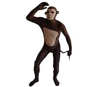 Aniler Men's and Women's Spandex Monkey Costume Adult Monkey Cosplay Halloween Bodysuit (Medium, Monkey)