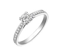 Anillo Compromiso Mujer, Pretty Rings with 0.4Ct Round Diamond Platinum Size T 1/2