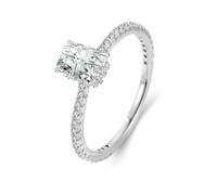 Anillo de Matrimonio para Mujer, Pre Engagement Ring 4 Prongs with Moissanite 1ct 9K White Gold Size V 1/2