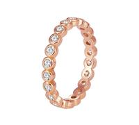 Anillos para Mujer, Rings for Me Eternity with Round Shape Moissanite 9K Rose Gold Size K 1/2