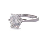 Anillos para Mujer, Thin Rings for Women Solitaire Mit 2Ct Moissanite 9K White Gold Size M 1/2