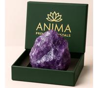 Anima Amethyst Crystal - Large 4-5cm Deep Purple Natural Raw Amethyst Stone for Peace, Clarity, Sleep & Intuition - Ethically Sourced, Presented in Elegant Gift Box