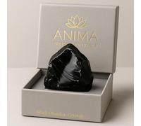 Anima Obsidian Crystal - Large 4-5cm Deep Black Natural Raw Obsidian Stone for Protection, Grounding & Transformation - Ethically Sourced, Presented in Elegant Gift Box