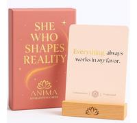 Anima Premium Affirmation Cards for Women - 40 Chakra-Aligned Cards for Manifestation, Healing & Growth with Guidebook & Wooden Stand - Empowering Gift of Self-Love, Confidence & Abundance