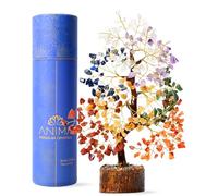 Anima Premium Crystal Tree of Life - 7 Chakra Tree for Healing, Harmony, Positive Energy, Luck & Manifestation - Includes Guidebook & Gift-Ready Packaging - Ethically Handcrafted in India by Women