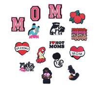 animacoser 15 PCS Mom Shoe Charms Pack,Cartoon Widgets for Bubble Slides Clog Shoe DIY¡ê?Cute PVC Pin Decoration