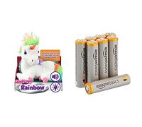 Animagic Rainbow - My Glowing Unicorn, a Soft Unicorn Plush Toy with Glowing Horn and Unicorn Sounds & Amazon Basics AAA Performance Alkaline Batteries [Pack of 8] - Packaging May Vary