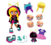 Animakii Fashion Dolls - Customisable Cyberpunk + Gamer Style - 5” Fashion Doll with 32 Looks in One - Doll Accessories, Clothes, Shoes & Face Plates - Trendy Girls Toys (ONLY 1 DOLL SUPPLIED)