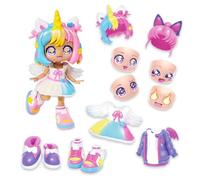 Animakii Fashion Dolls - Customisable Unicorn + Bat Style - 5” Fashion Doll with 32 Looks in One - Doll Accessories, Clothes, Shoes & Face Plates - Trendy Girls Toys (ONLY 1 DOLL SUPPLIED)