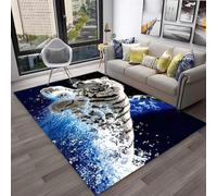 Animal 3D Tiger Print Flannel Carpet, Modern Decorative White Tiger Graffiti Area Rug Living Room Bedroom Study, Bedside Runners Rug for Boys Teen Room, Non-slip Rugs (Color 6,50x80 cm)