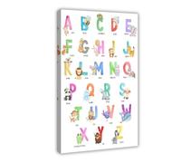 Animal ABC Poster Canvas Poster Bedroom Decor Landscape Office Room Decor Gift 12x18inch(30x45cm)