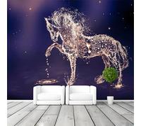Animal Abstract Horse Star Art Modern 3D Wallpaper Premium Textured Silk Neutral Tones Material Ideal for Living Room Bedroom-350cm×256cm