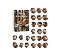 Animal Acorn Advent Calendars 2025, Christmas Countdown Calendar With 2D Flat Acrylic Forests Animal Ornaments Holidays Decorations For Friends Kids Family Tree Window Wall Door Mantel