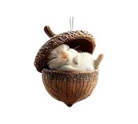 Animal Acorn Christmas Ornaments - Acrylic, 2D Pendant Acorn Pattern Nature Decor | Lightweight Hanging Accent Wóođland Theme Display, Forest Animal Ornament For Holiday, Winter Home