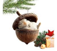 Animal Acorn Christmas Tree Ornaments | 2D Acrylic Christmas Tree Decor,Holiday Animal Pendant | for Holiday Home Winter Party Car Rearview Mirror Window Door Nature Lovers