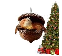 Animal Acorn Ornaments 2D Acrylic Christmas Pendant Decoration
