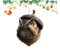 Animal Acorn Ornaments, 2D Acrylic Pendants, 3×3×0.2 Inches Christmas Ornament with Animal Patterns, Holiday Decoration, Tree or Wall Accessory with Cute Design, Winter Home Décor