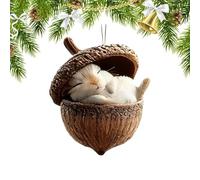 Animal Acorn Ornaments for Christmas Tree 2D Acrylic Decorations