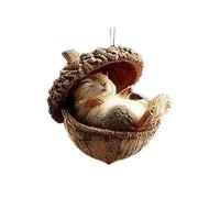 Animal Acorn Ornaments for Christmas Tree - 2D Acrylic Pendant Decoration for Christmas, Rustic Animal Pendant - For Nature Lovers Car Rearview Mirror Wall Door Hiv