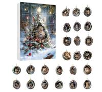 Animal - Acrylic 2D 24 Days Christmas Calendar for Tree - for Animal Rearview Mirror, Party Door Rearview Mirror Tree Balcony